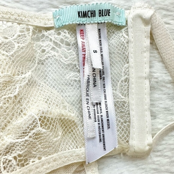 Kimchi Blue Urban Outfitters Yellow Cream Lace Bandeau S - Picture 9 of 11